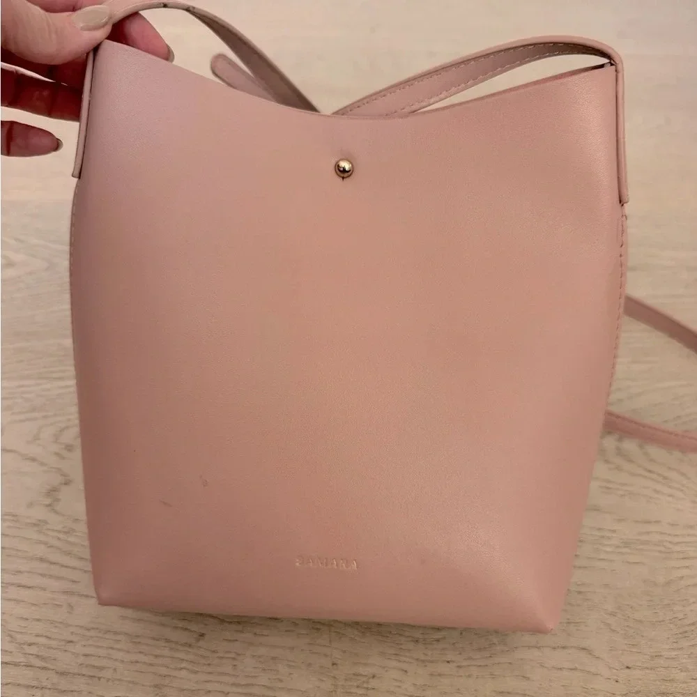SAMARA vegan leather medium crossbody/shoulder bag color- peony